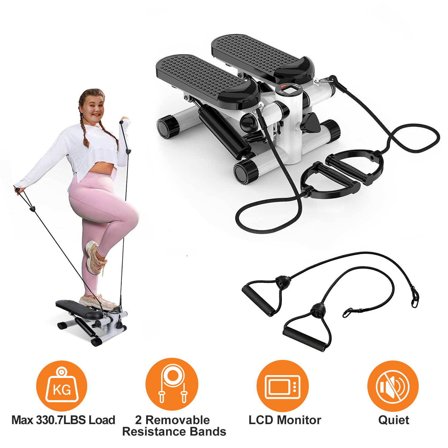 Stepper For Exercise Mini Fitness Stepper With 2 Resistance