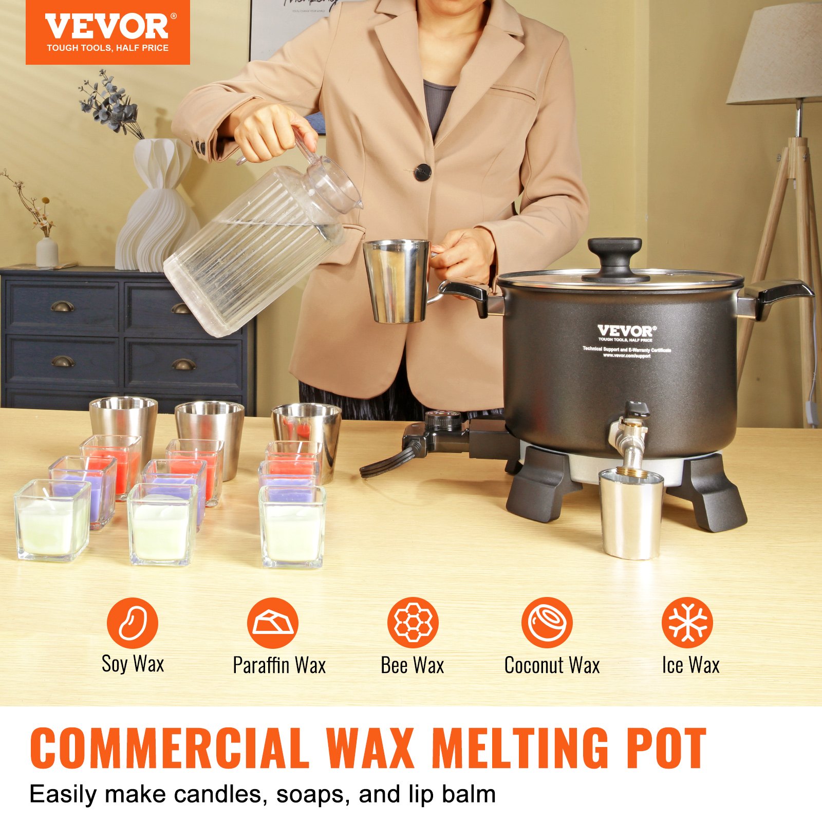 5 Liter Wax Melter For Candle Making, Large Electric Wax