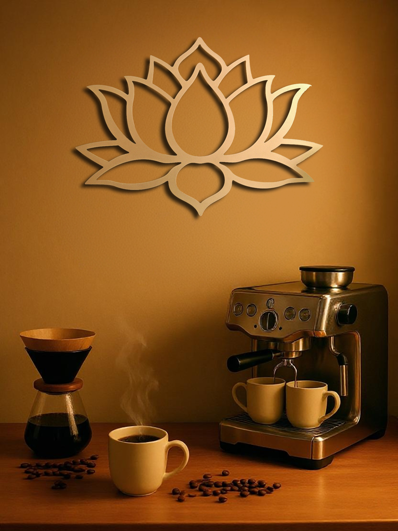 Large Modern Lotus Metal Wall Art Gorgeous Living Room Decor To