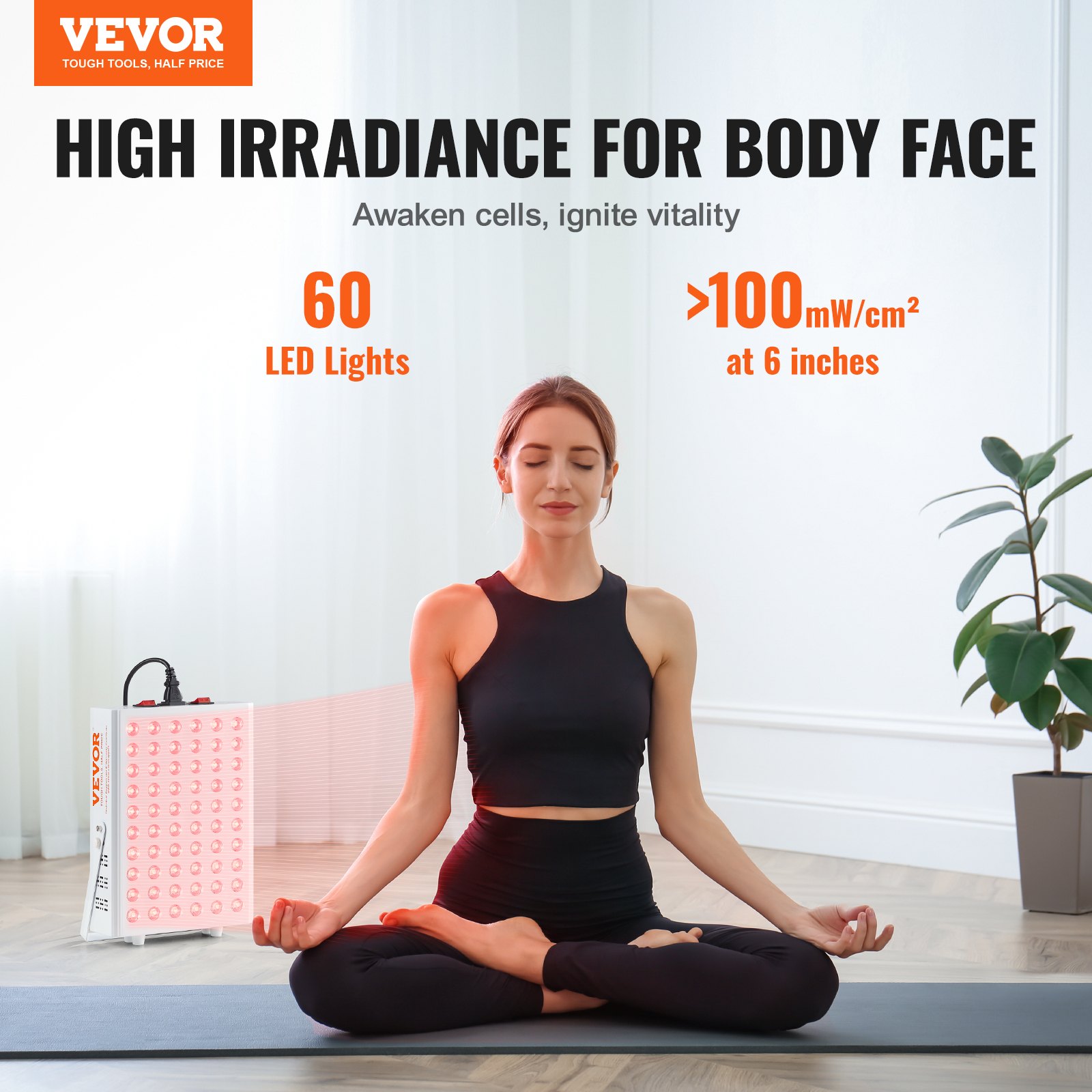 Red Light Therapy For Body Face, 60 Dual Chip Leds, Red 660nm &