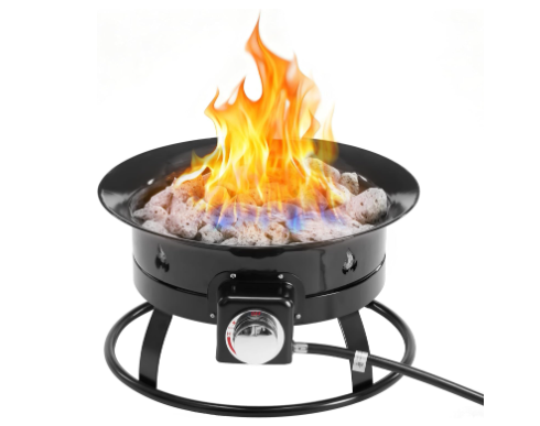 58,000 Btu Outdoor Fire Pit, 19 Inch Smokeless Gas Fire Pit,