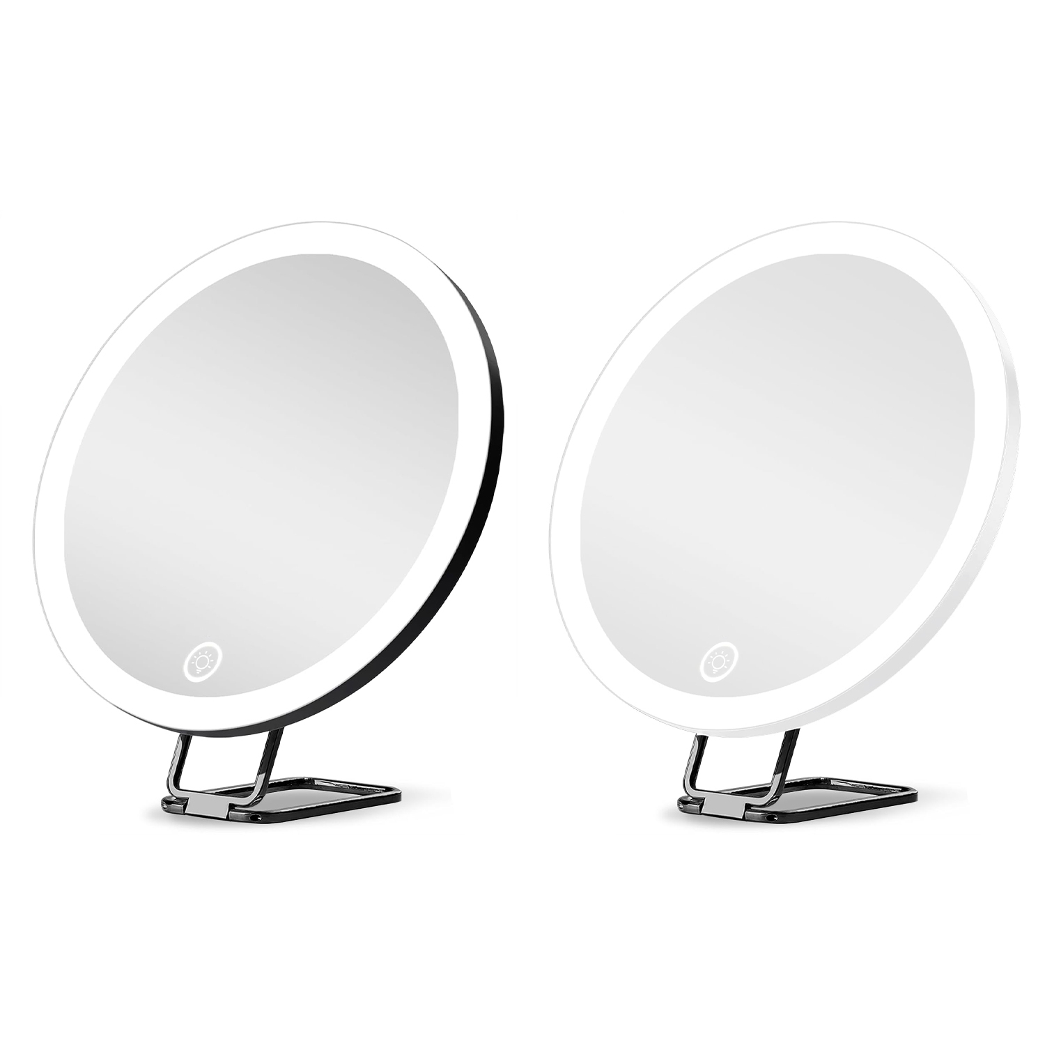 White Black Options 30x Magnifying Mirror With Light 3 Colors