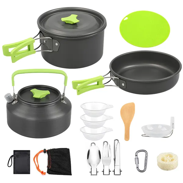 16pcs Camping Cooking Ware Set Camping Stove Cookware Kit