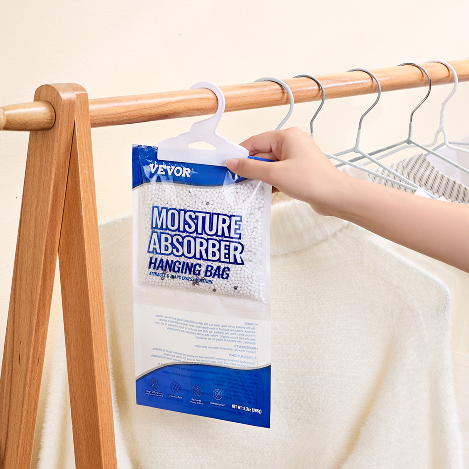 Hangingmoisture Absorber, 9.3 Oz Hanging Closet Dehumidifier