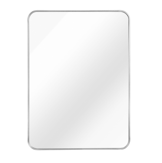 22x30 Inch Silver Metal Framed Rectangular Bathrrom Mirror For