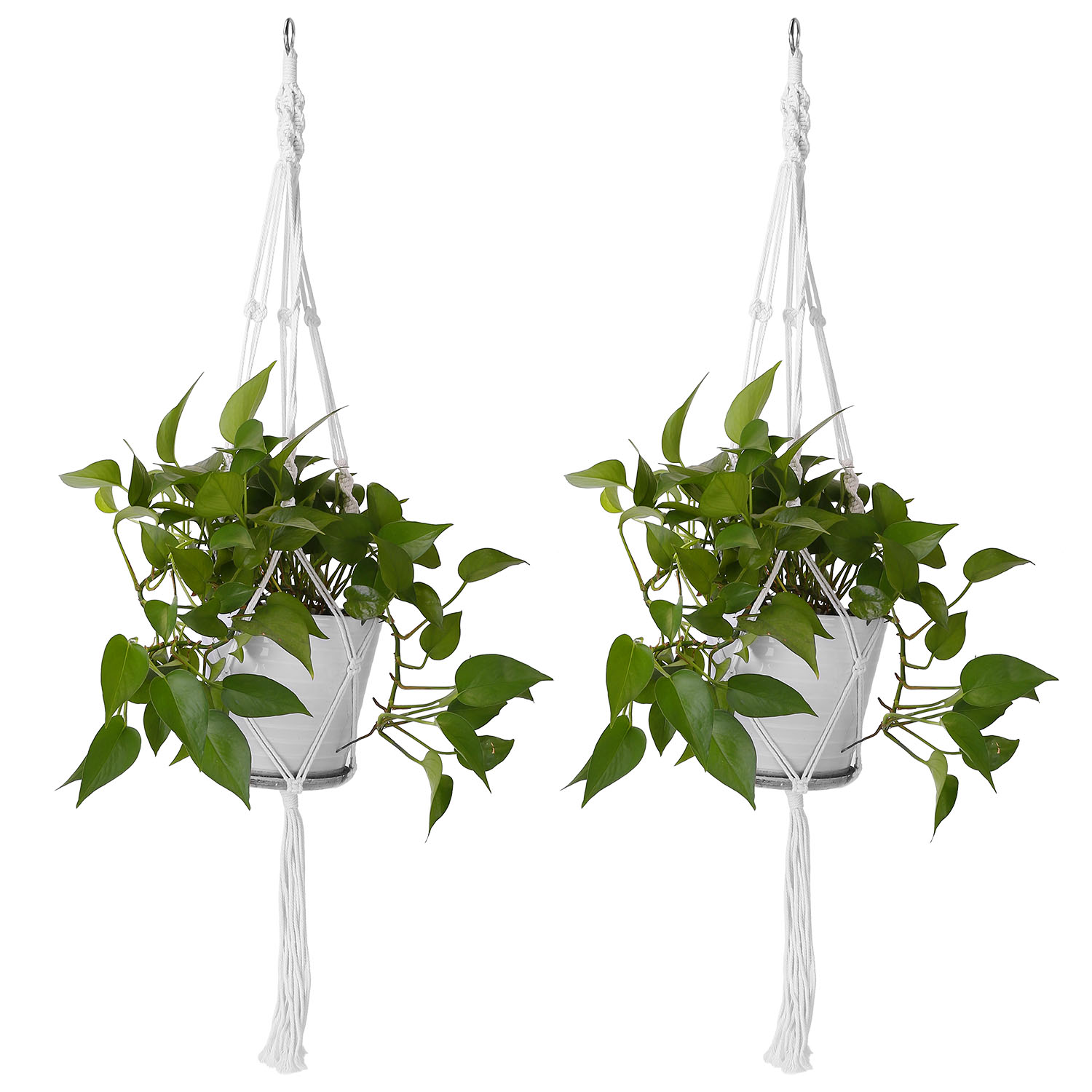 2pcs Plant Hanger Flowerpot Net Bag 40in Cotton Rope Plant