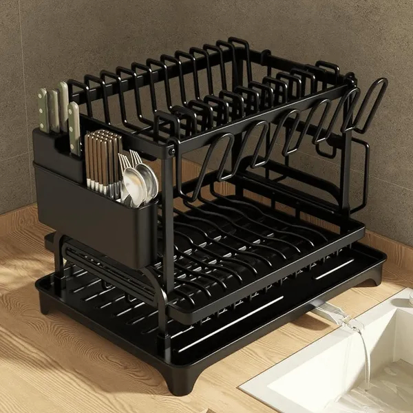 Large Dish Drying Rack with Drain Board