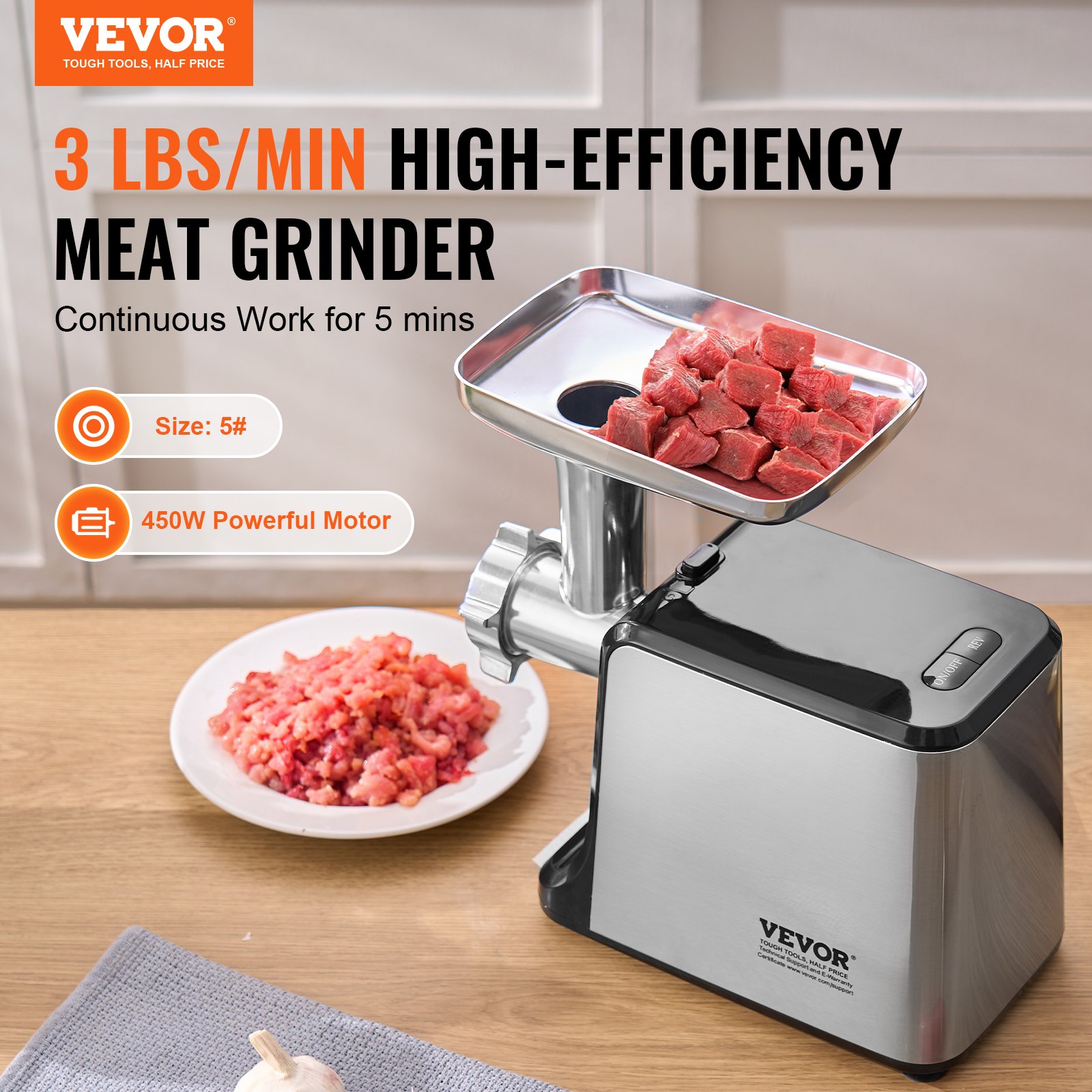 Electric Meat Grinder 3 Lbs Min Sausage Stuffer Maker For Home