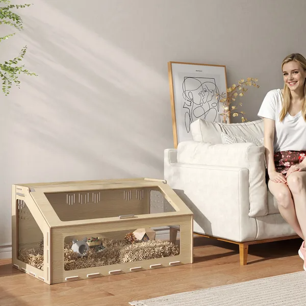 39 Inch Hamster Cage Habitat With Acrylic Window & Openable Top