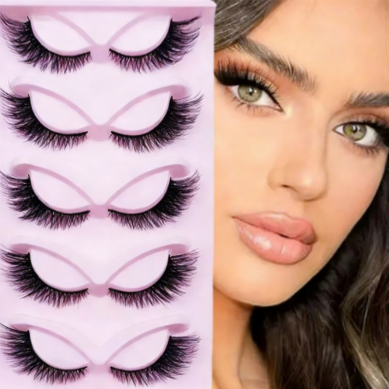 5 Pairs False Lashes Eyelashes Extension Cluster, Faux Mink