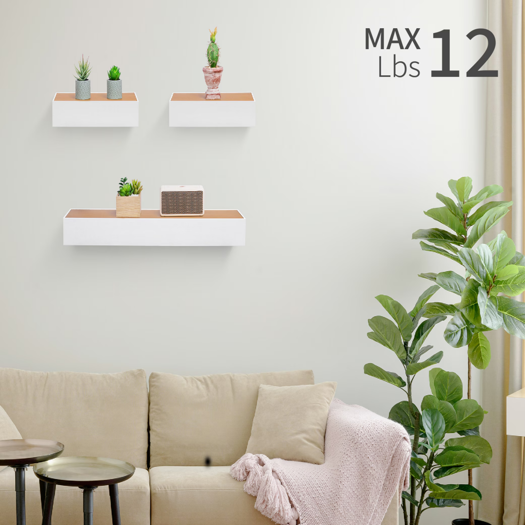 Wall-Mounted Wood Floating Shelf - 23.6 Inch