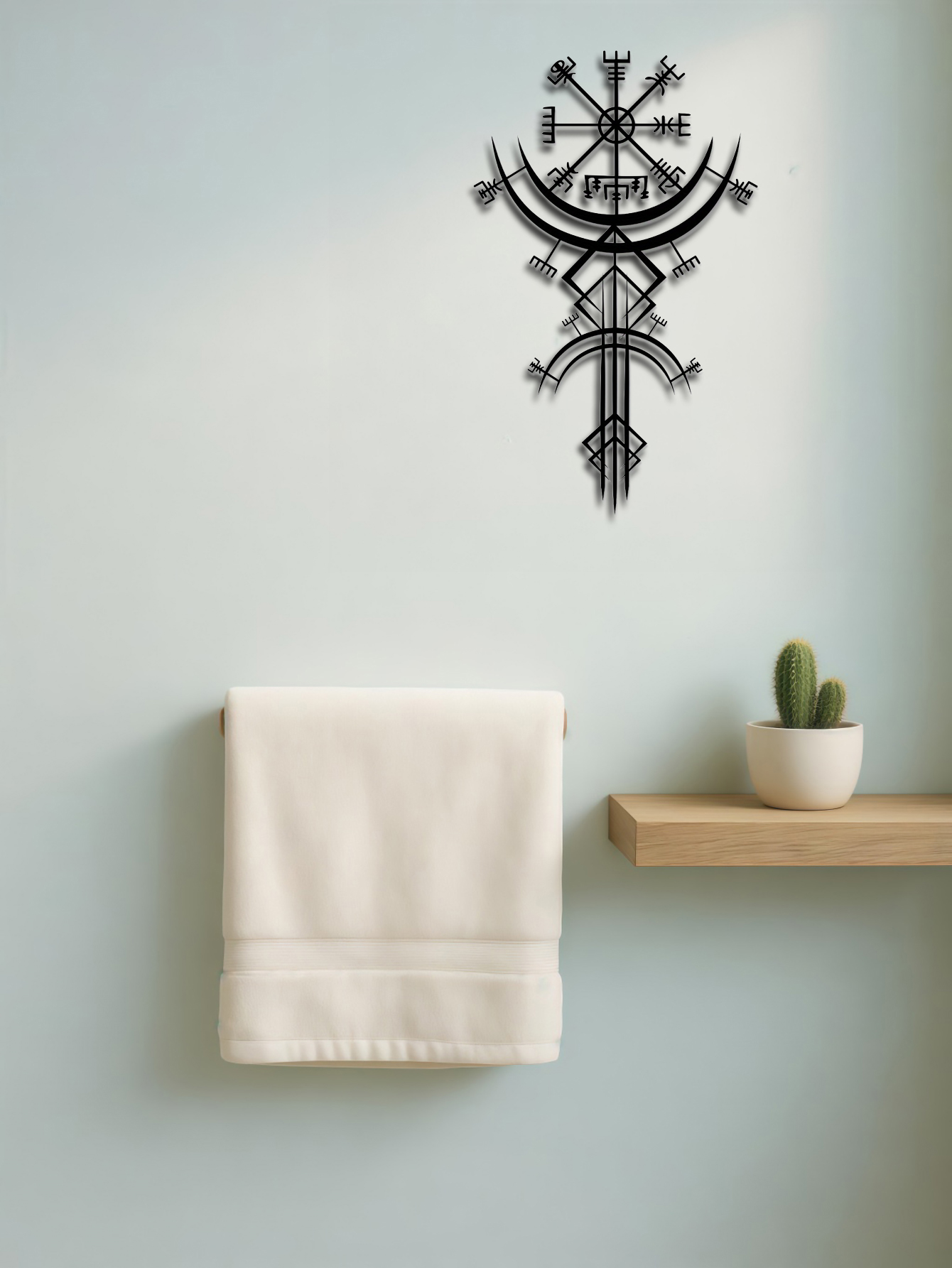 Viking Metal Wall Art,Norse Rune Wall Decor,Medieval Mythology
