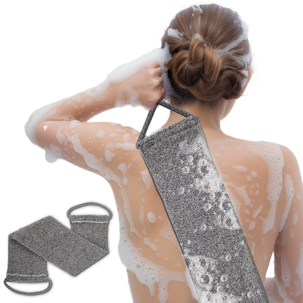 Premium Bamboo Fiber Exfoliating Body Scrubber Towel Deep Clean