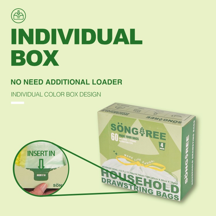 Universal Fit Drawstring Garbage Bags, Essential Cleaning Items
