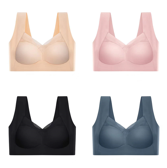 Women'S One Piece Fixed Latex Cups Non Marking Sports Bra