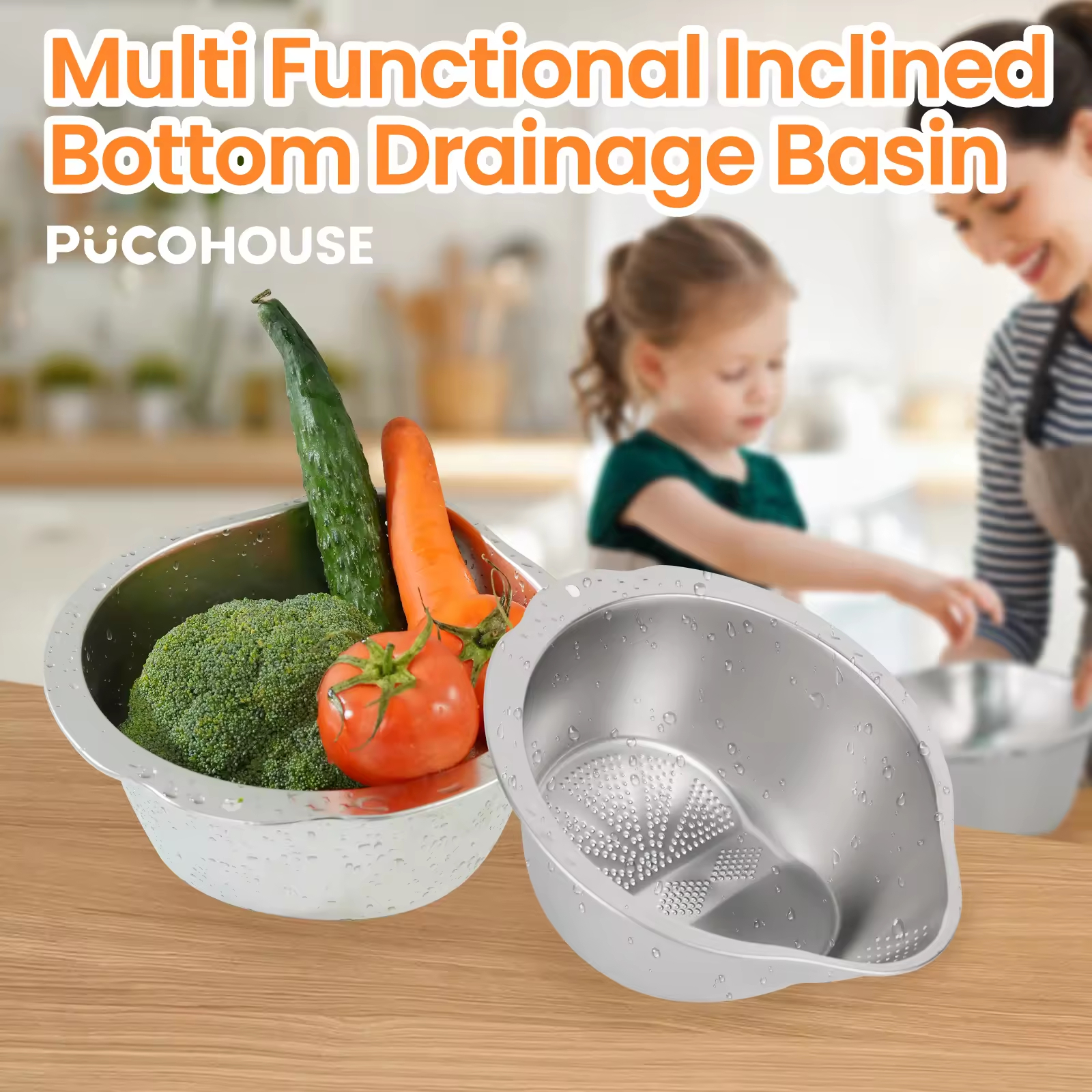 Slanted Bottom Drain Bowl A Versatile Colander For Pasta, Rice,