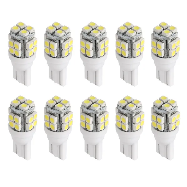 10pcs 12v T10 Led Light Bulb Wedge Base Interior Dome Map Led
