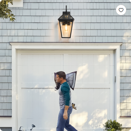 21inch H 2 Pack Outdoor Wall Lantern Light Modern Black Metal &