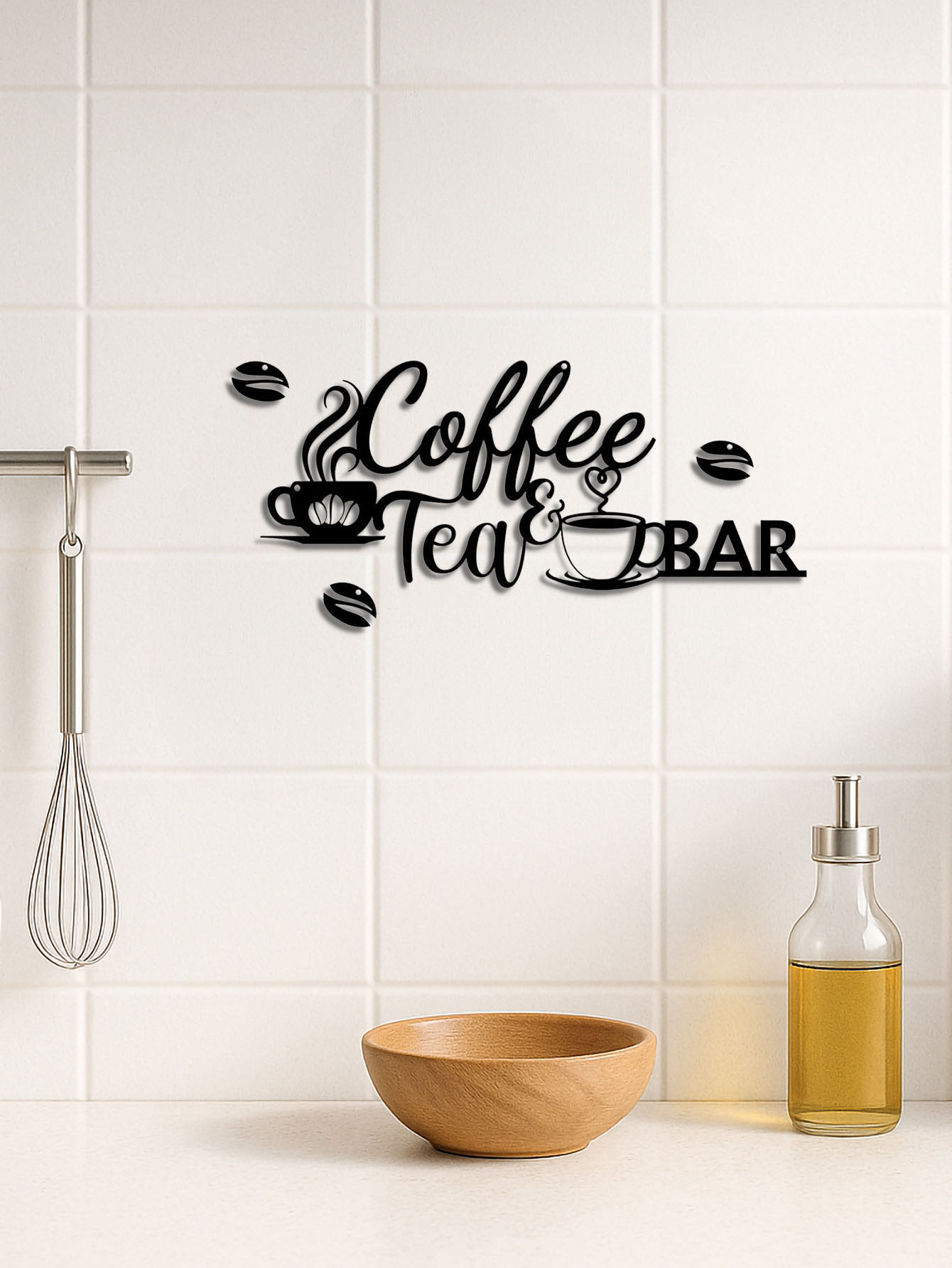 Vintage Metal Coffee Bar Sign,Rustic Wall Hanging Decor For