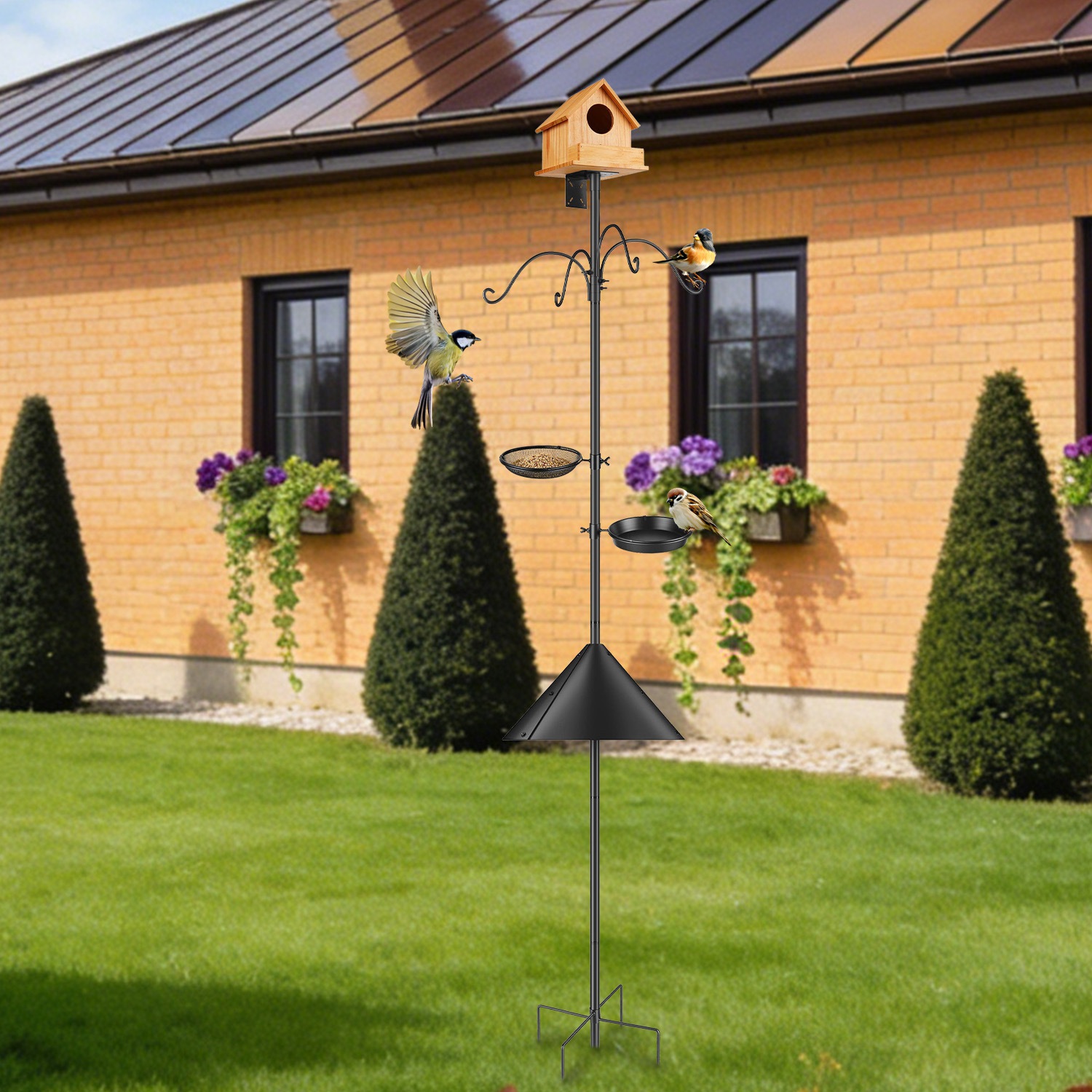94inch Squirrel Proof Bird Feeder Pole Heavy Duty Bird House