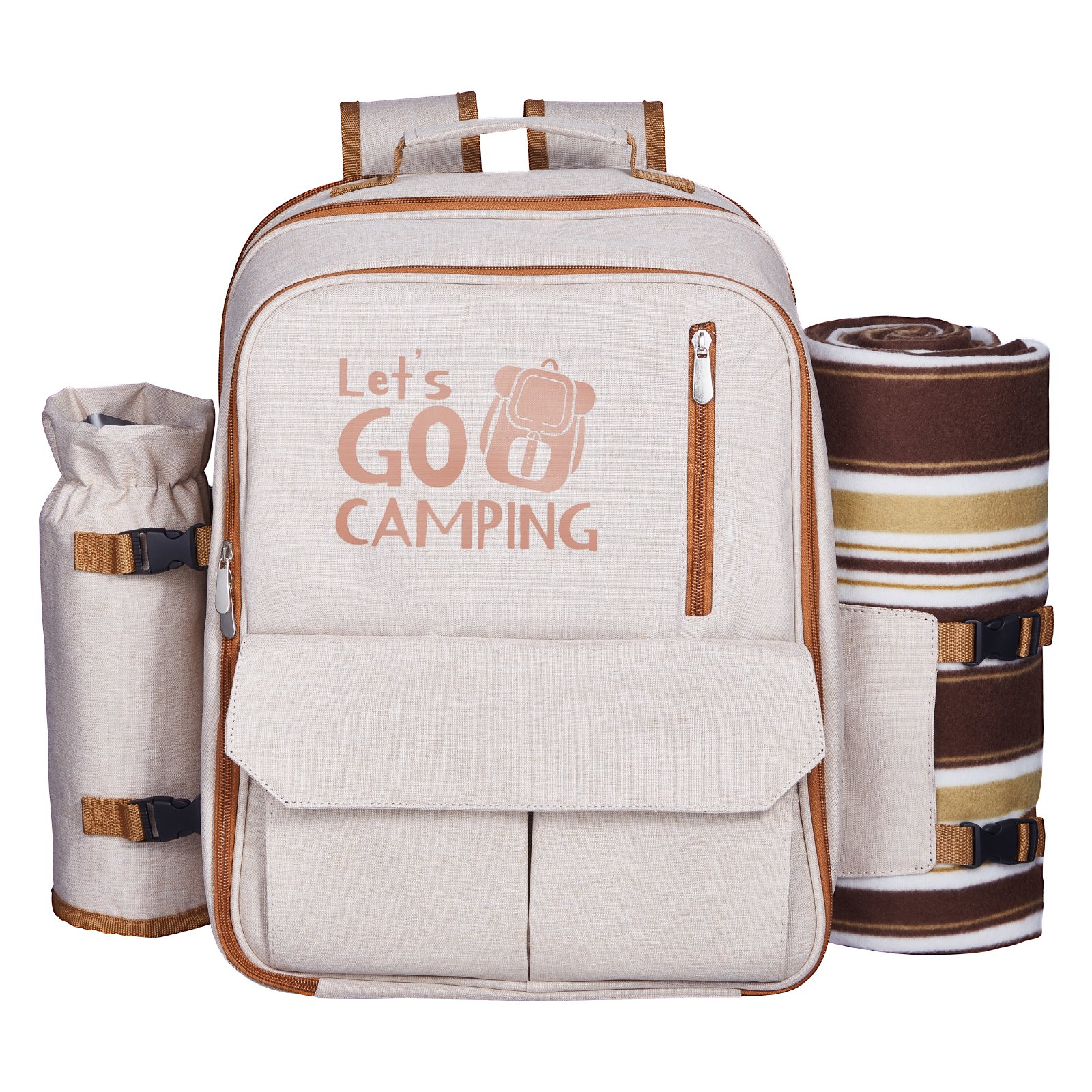 Beach Picnic Backpack Bag For 4 Person With Cooler Compartment