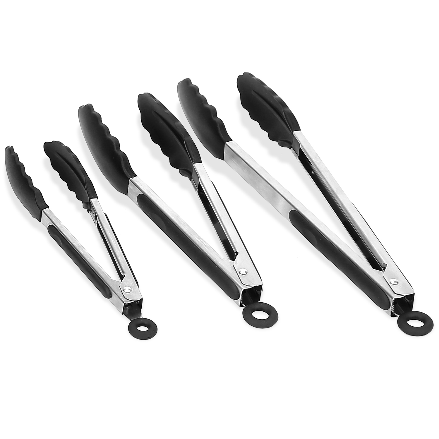 3pcs Per Set Kitchen Tongs Stainless Steel Locking Food Tongs